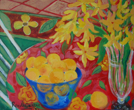 Flores y naranjas