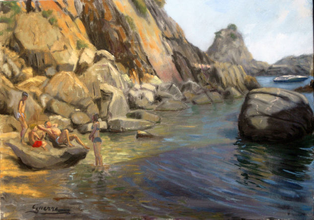 Al sol en Cala Castell- Palamós