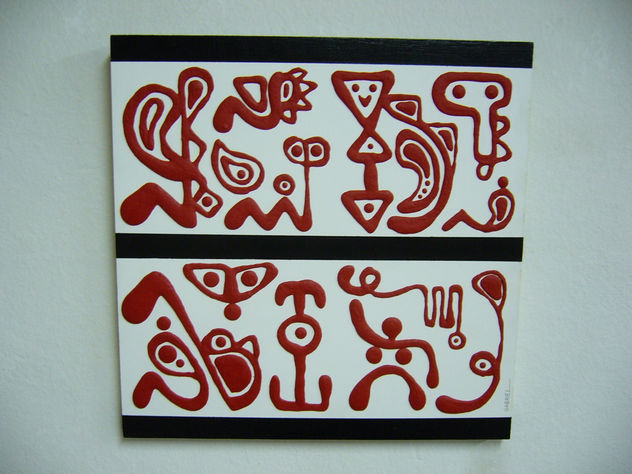 rojo sobre blanco