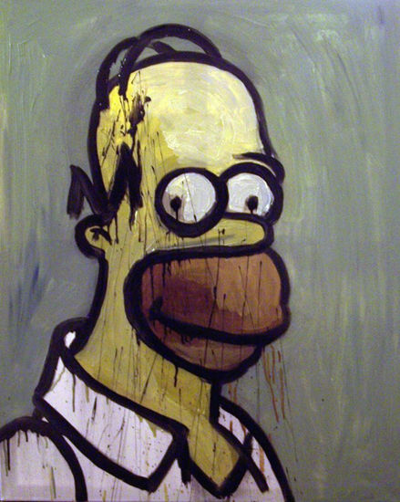 Homer Simpson Óleo Lienzo Retrato