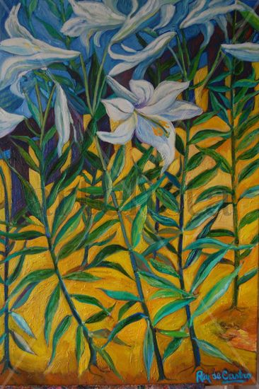 "Lilies" Oil Canvas Landscaping