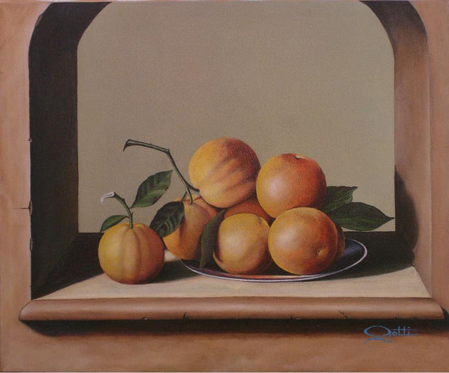 Naranjas. Acrylic Canvas Still Life Paintings