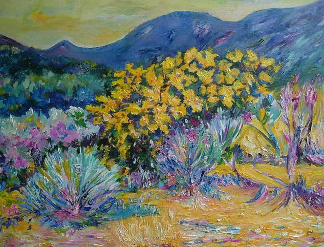 Arbustos en flor Oil Canvas Landscaping