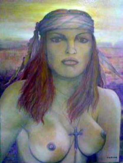 La Mujer de Santa fe,NM Oil Canvas Figure Painting