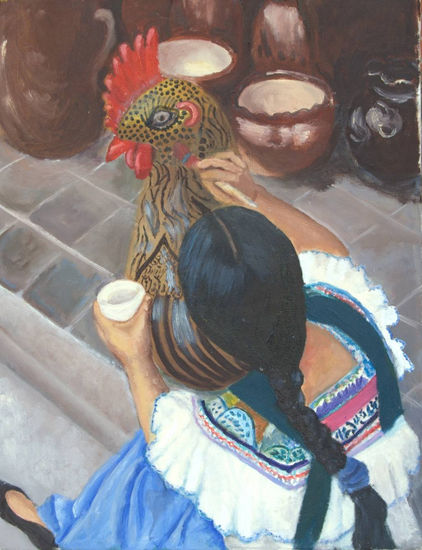 Mujer artesana Oil Canvas Still Life Paintings