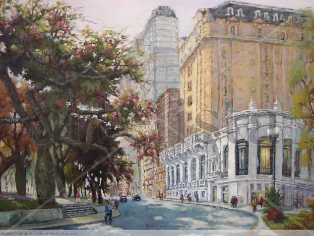 Plaza San Martin Oil Canvas Landscaping