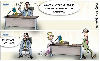 El golpe en la mesa...