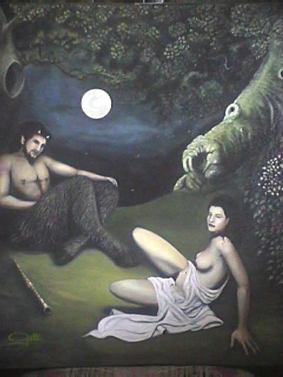 El Fauno y La Ninfa Acrílico Lienzo Desnudos