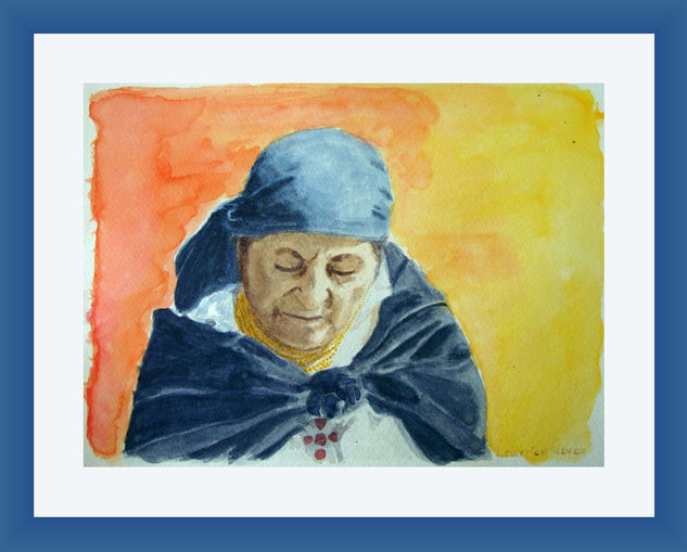 Campesina serrana Watercolour Card Portrait