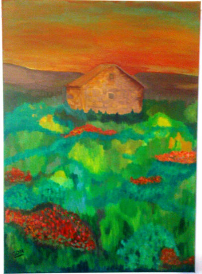 Atardecer pampeano Acrylic Canvas Landscaping