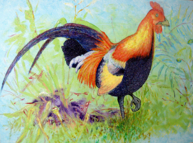 RED JUNGLE FOWL Acrílico Papel Animales