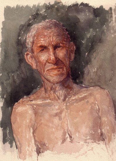 viejo modelo Watercolour Paper Figure Painting