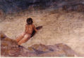 desnudo en la arena