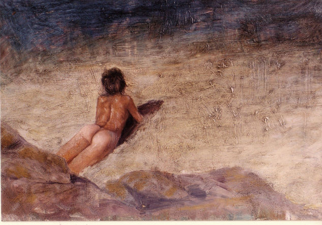 desnudo en la arena 