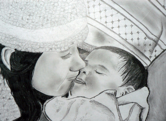 Ternura de hermanos 1 Graphite Card Portrait