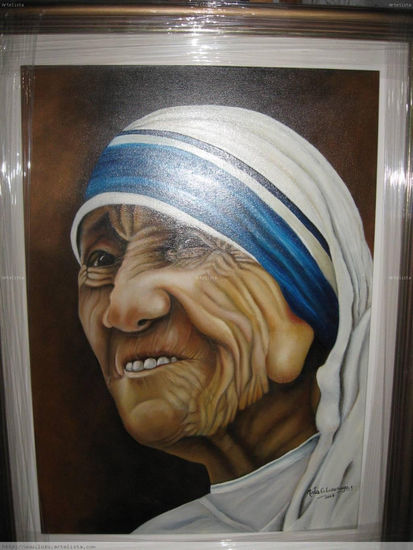 Madre Teresa Oil Canvas Portrait