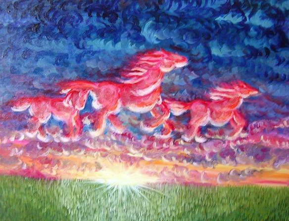 Cabalgando con el viento Oil Canvas Others