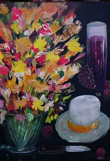 Bodegón con Sombrero Oil Canvas