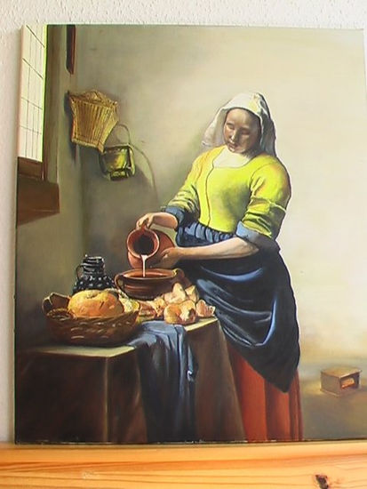 la lechera de Vermeer Óleo Lienzo Paisaje