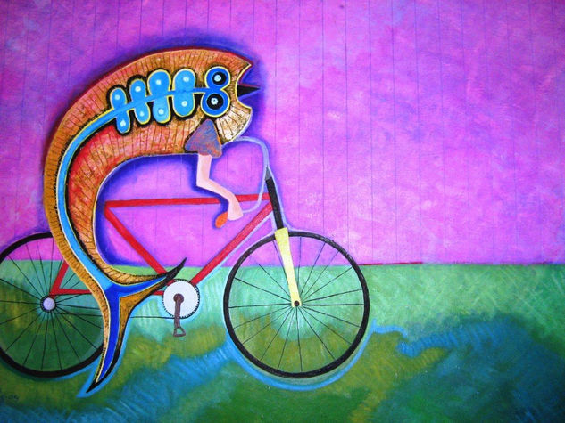 El Ciclista Maestro Cleo Alvarado Oil Canvas Landscaping