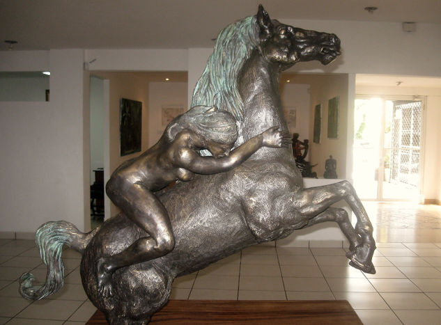 Media Noche (de la serie Equos) Bronze Figurative