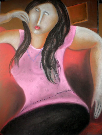 DONA ROSA Pastel Lienzo Retrato