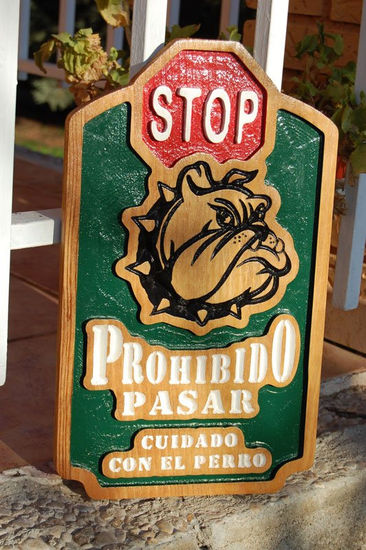 Cartel Stop prohibido pasar Aguafuerte