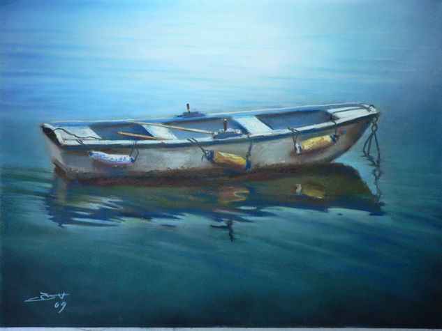 Barca Pastel Paper Marine Painting