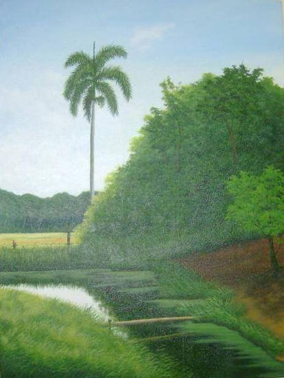 paisaje con rio II Oil Canvas Landscaping