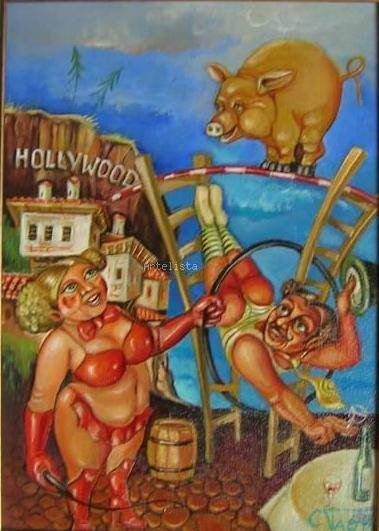 Hola,Hollywood Acrylic Canvas Nude Paintings