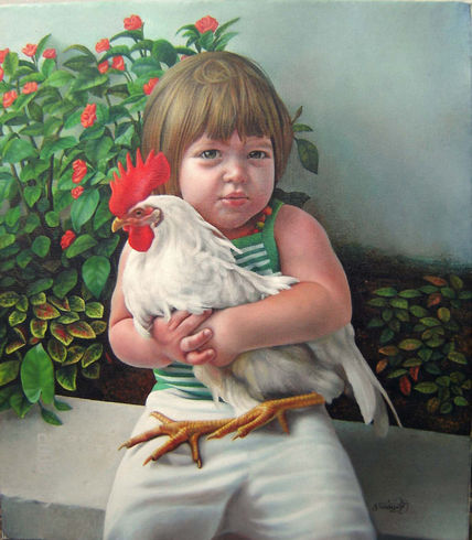 Niña con Gallo