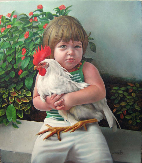 Niña con Gallo