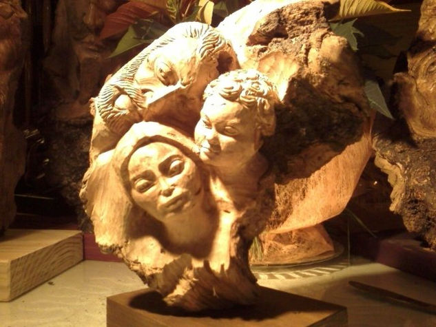 Jesús, María y José Wood Figurative