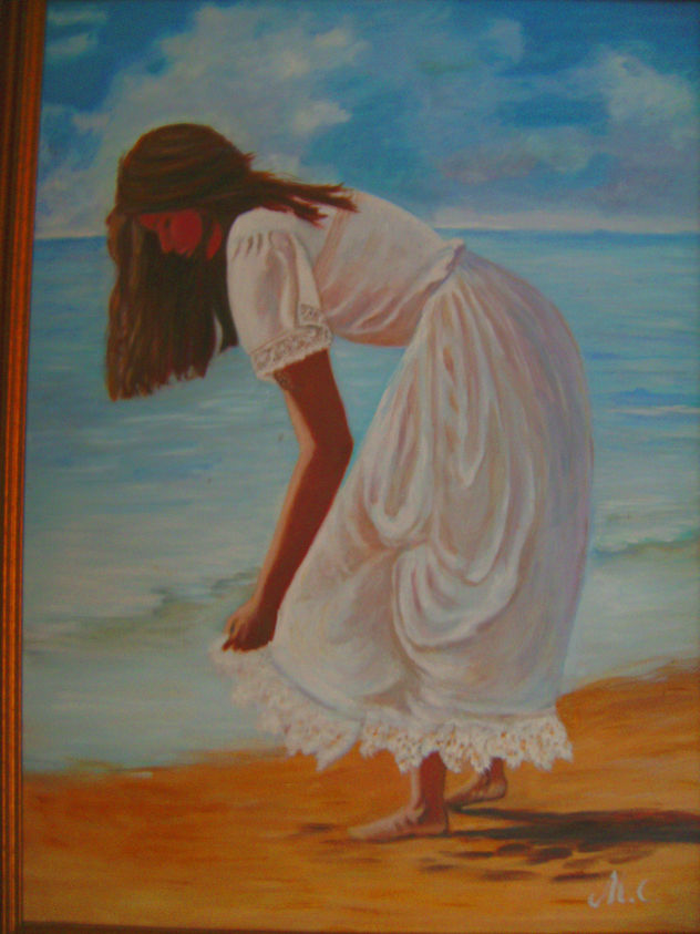 muchacha en la orilla