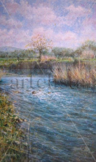 Preámbulo de Primavera en el rio Valdeazogues Oil Canvas Landscaping