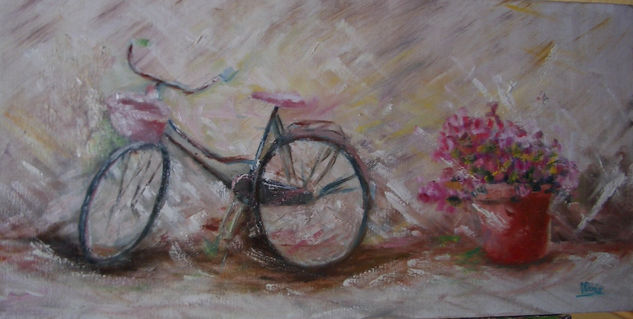 bicicleta de la toscana Oil Canvas Landscaping