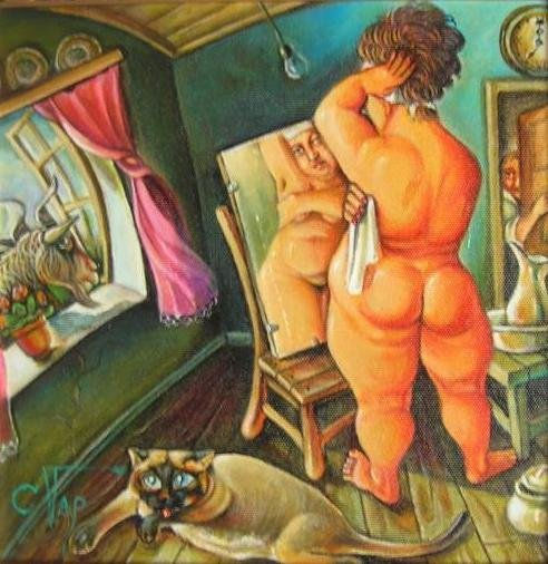 Voyeur Oil Canvas Nude Paintings