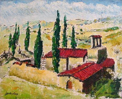 Ermita de Creixa Oil Canvas Landscaping