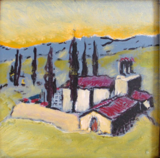 Atardecer en la Creu Oil Canvas Landscaping