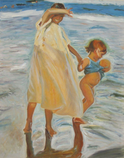 Homenaje a Sorolla I Oil Canvas Figure Painting