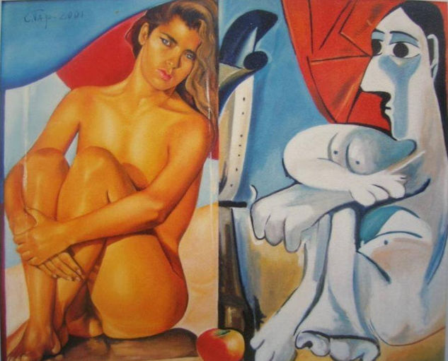 A la Picasso Óleo Lienzo Desnudos