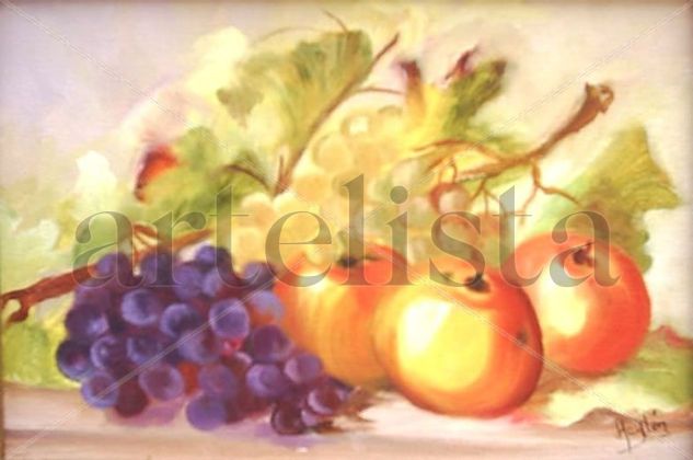 uvas y manzanas Oil Canvas Still Life Paintings