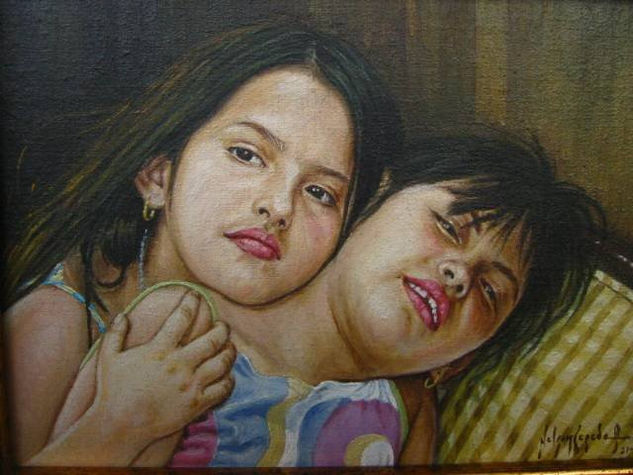 Niñas Oil Canvas Portrait