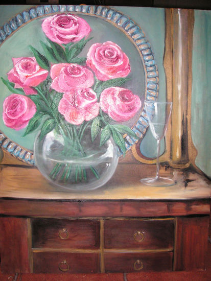 bodegon flores Oil Canvas Floral Painting