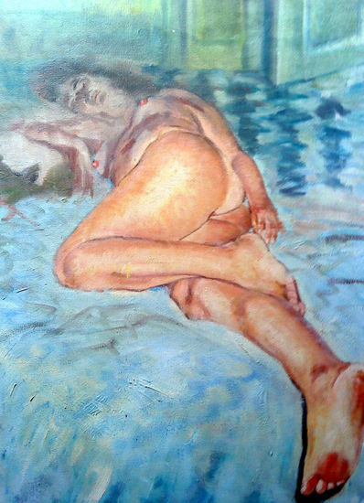 Desnudo en interior y a contraluz Oil Canvas Nude Paintings