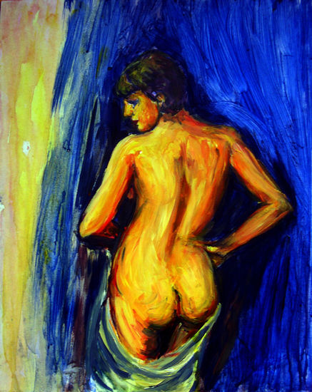 coqueta en la intimidad Acrylic Others Nude Paintings