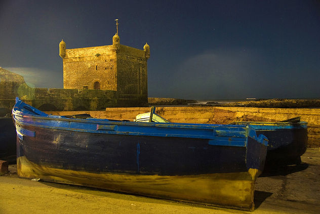 Pintura fotográfica nocturna de Essaouira