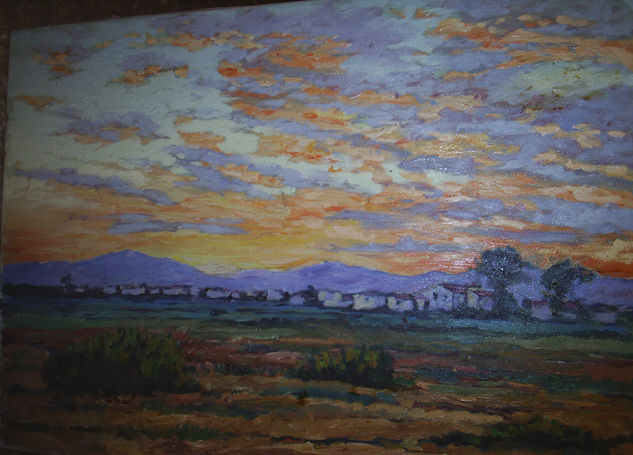 puesta de sol en el Puig Oil Canvas Landscaping