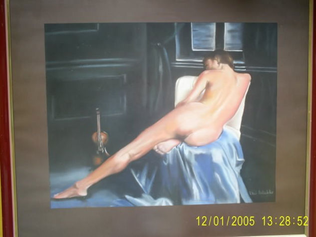 Desnudo Pastel Textile Nude Paintings