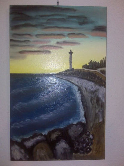 faro de torredembarra Oil Canvas Landscaping